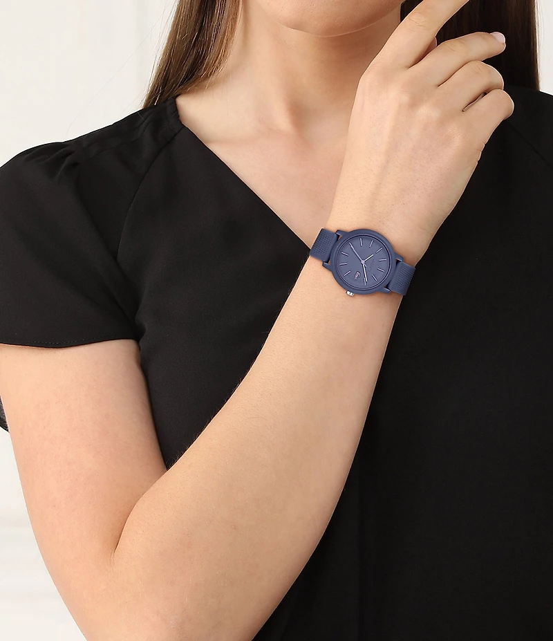 Lacoste Women's L 12.12 Quartz Three Hand Silicone Strap Watch