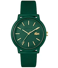 Lacoste Women's L 12.12 Quartz Three Hand Silicone Strap Watch