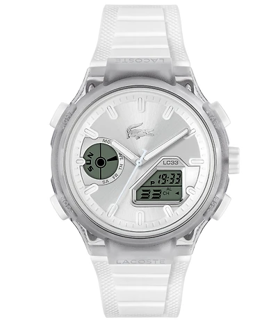 Lacoste Women's LC33 Ana-Digi Transparent Silicone Strap Watch