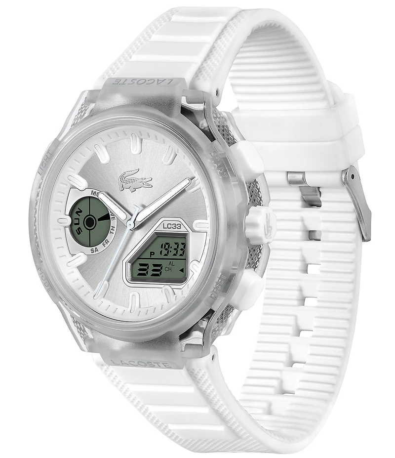 Lacoste Women's LC33 Ana-Digi Transparent Silicone Strap Watch