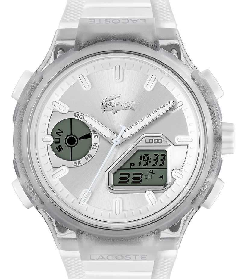Lacoste Women's LC33 Ana-Digi Transparent Silicone Strap Watch