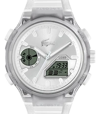 Lacoste Women's LC33 Ana-Digi Transparent Silicone Strap Watch