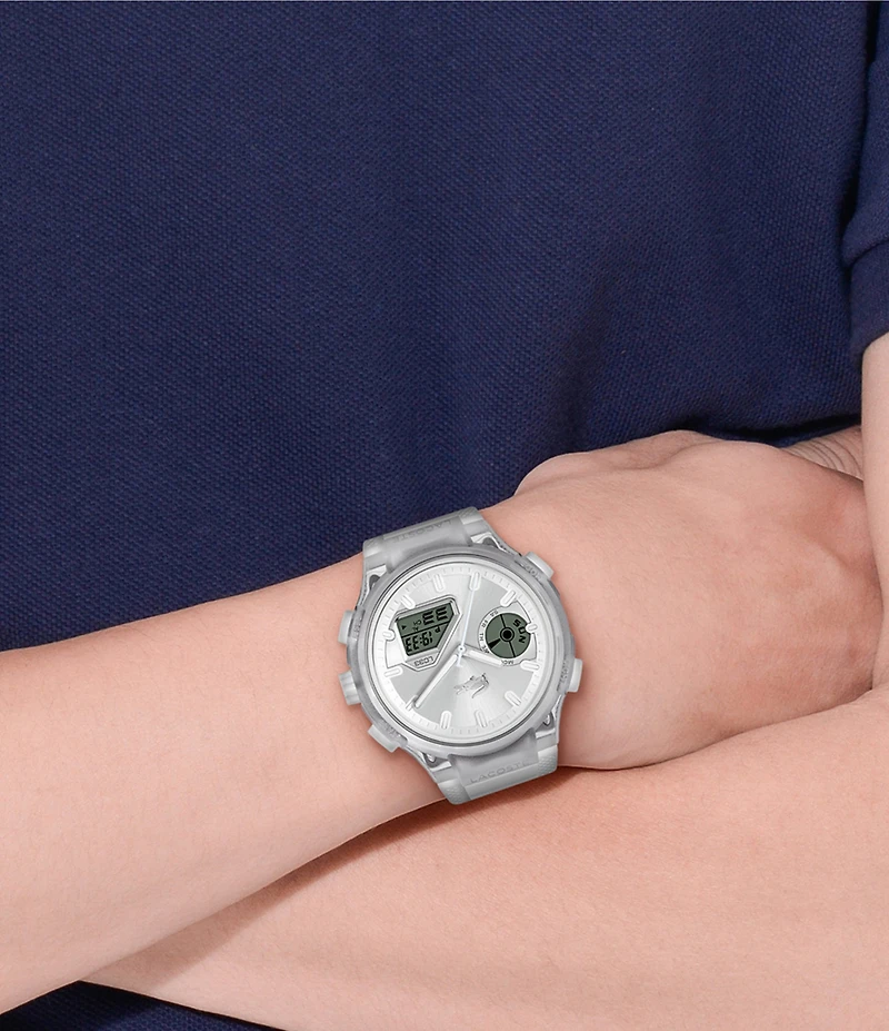 Lacoste Women's LC33 Ana-Digi Transparent Silicone Strap Watch