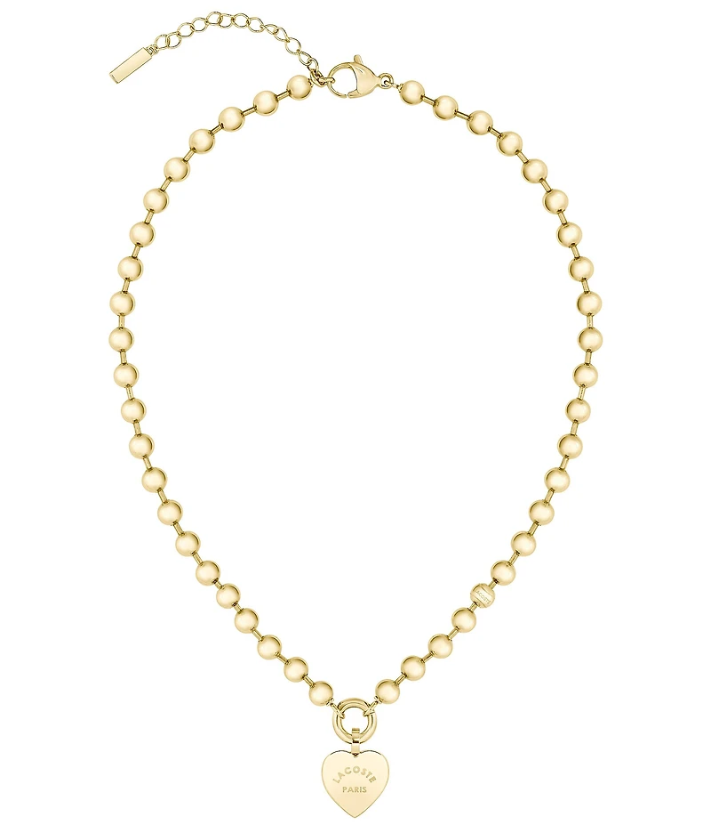 Lacoste Women's Love Gold Tone Stainless Steel Short Pendant Necklace