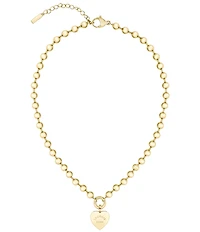 Lacoste Women's Love Gold Tone Stainless Steel Short Pendant Necklace
