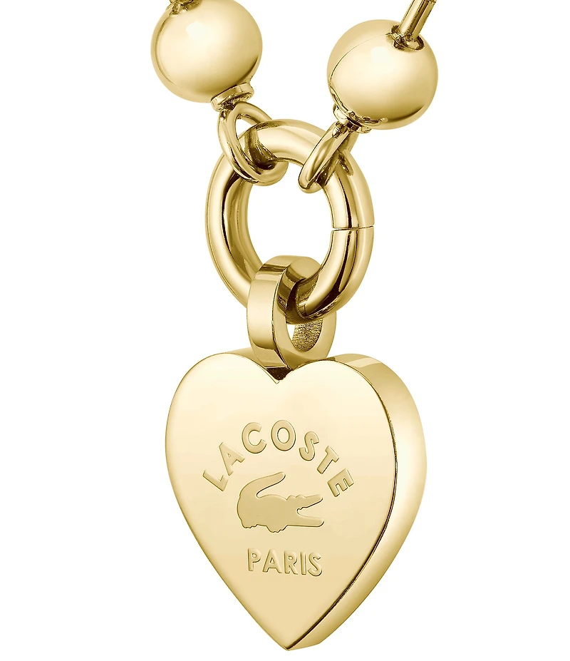 Lacoste Women's Love Gold Tone Stainless Steel Short Pendant Necklace