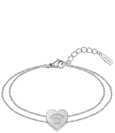 Lacoste Women's Love My Crocodile Heart Stainless Steel Line Bracelet