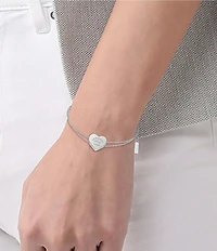 Lacoste Women's Love My Crocodile Heart Stainless Steel Line Bracelet