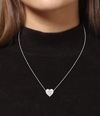 Lacoste Women's Love My Crocodile Heart Stainless Steel Short Pendant Necklace