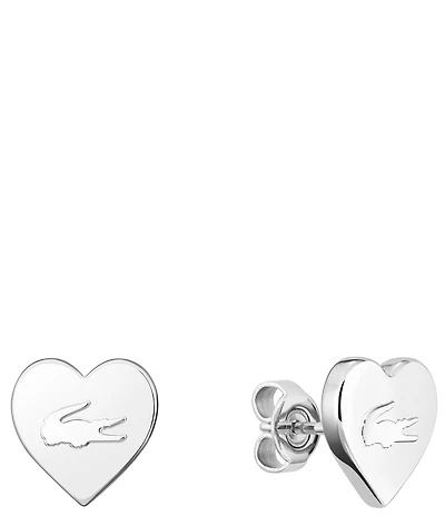 Lacoste Women's Love My Crocodile Heart Stainless Steel Stud Earrings