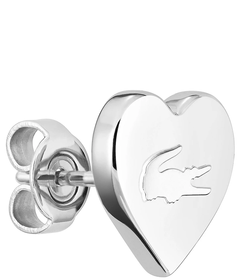 Lacoste Women's Love My Crocodile Heart Stainless Steel Stud Earrings