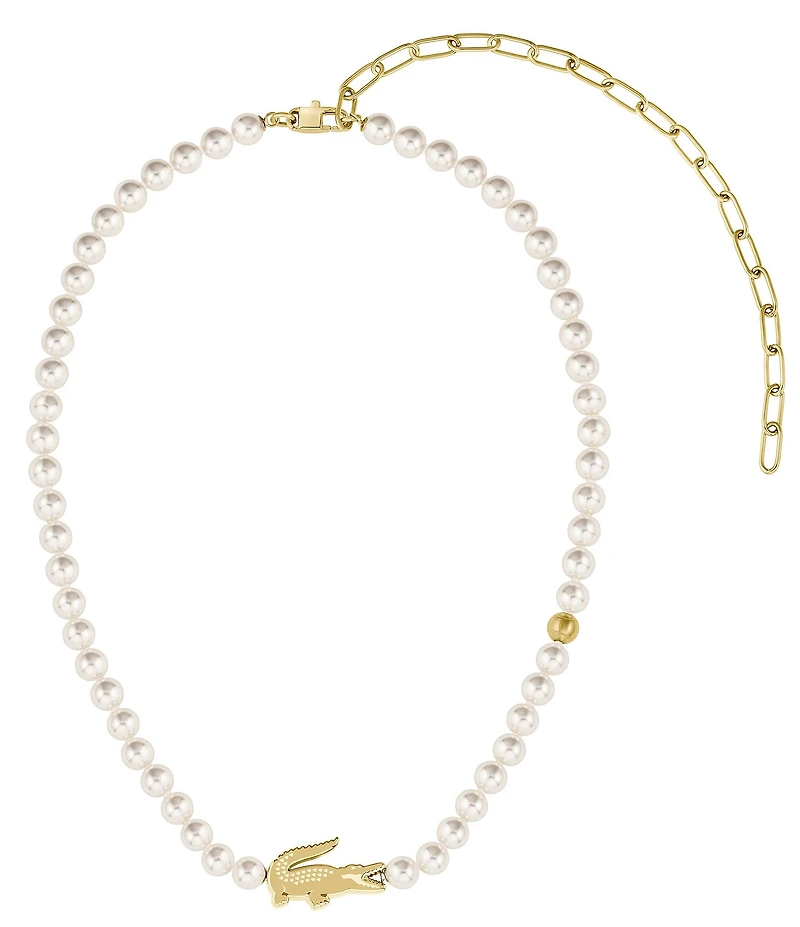 Lacoste Women's Matchpoint Pearl Collar Necklace