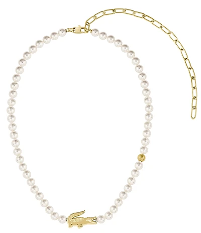 Lacoste Women's Matchpoint Pearl Collar Necklace