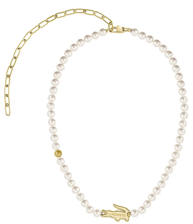 Lacoste Women's Matchpoint Pearl Collar Necklace