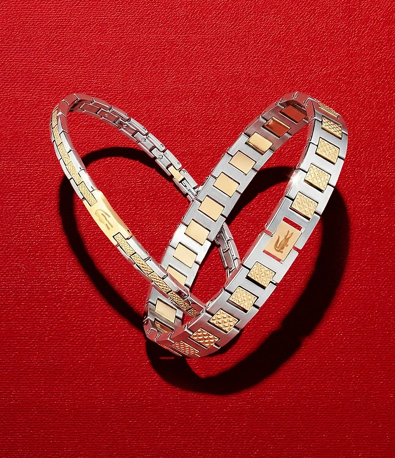 Lacoste Women's Metropole Two Tone Stainless Steel Link Line Bracelet