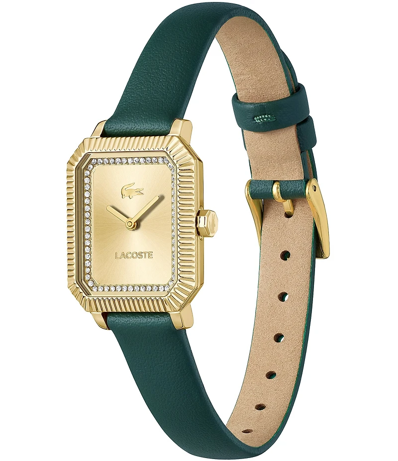 Lacoste Women's Parisienne Analog Green Leather Strap Watch
