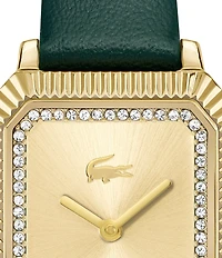 Lacoste Women's Parisienne Analog Green Leather Strap Watch