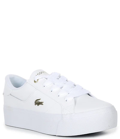 Lacoste Women's Ziane Leather Lace Up Platform Sneakers