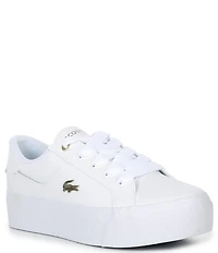 Lacoste Women's Ziane Leather Lace Up Platform Sneakers