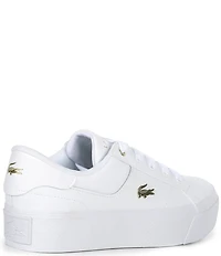 Lacoste Women's Ziane Leather Lace Up Platform Sneakers