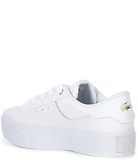 Lacoste Women's Ziane Leather Lace Up Platform Sneakers
