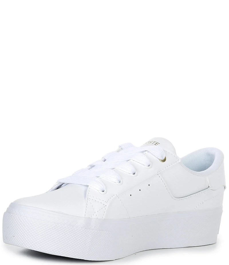 Lacoste Women's Ziane Leather Lace Up Platform Sneakers