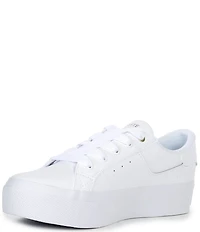 Lacoste Women's Ziane Leather Lace Up Platform Sneakers