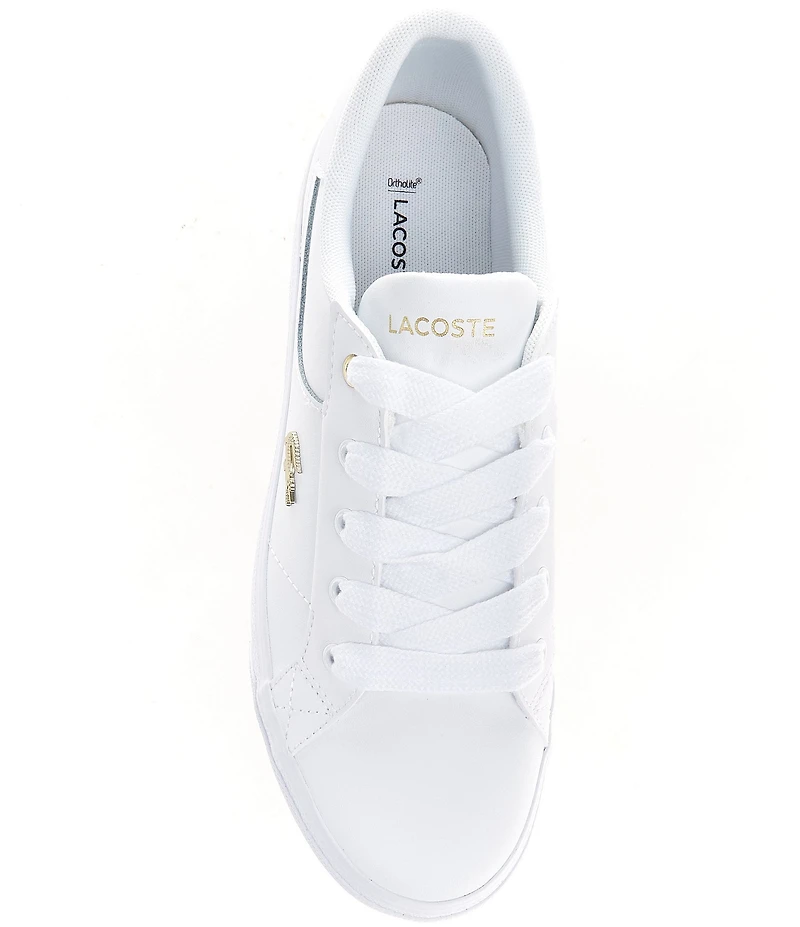 Lacoste Women's Ziane Leather Lace Up Platform Sneakers