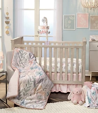 Lambs & Ivy Baby Blooms Nursery Floral Butterfly Baby Crib 3-Piece Bedding Set