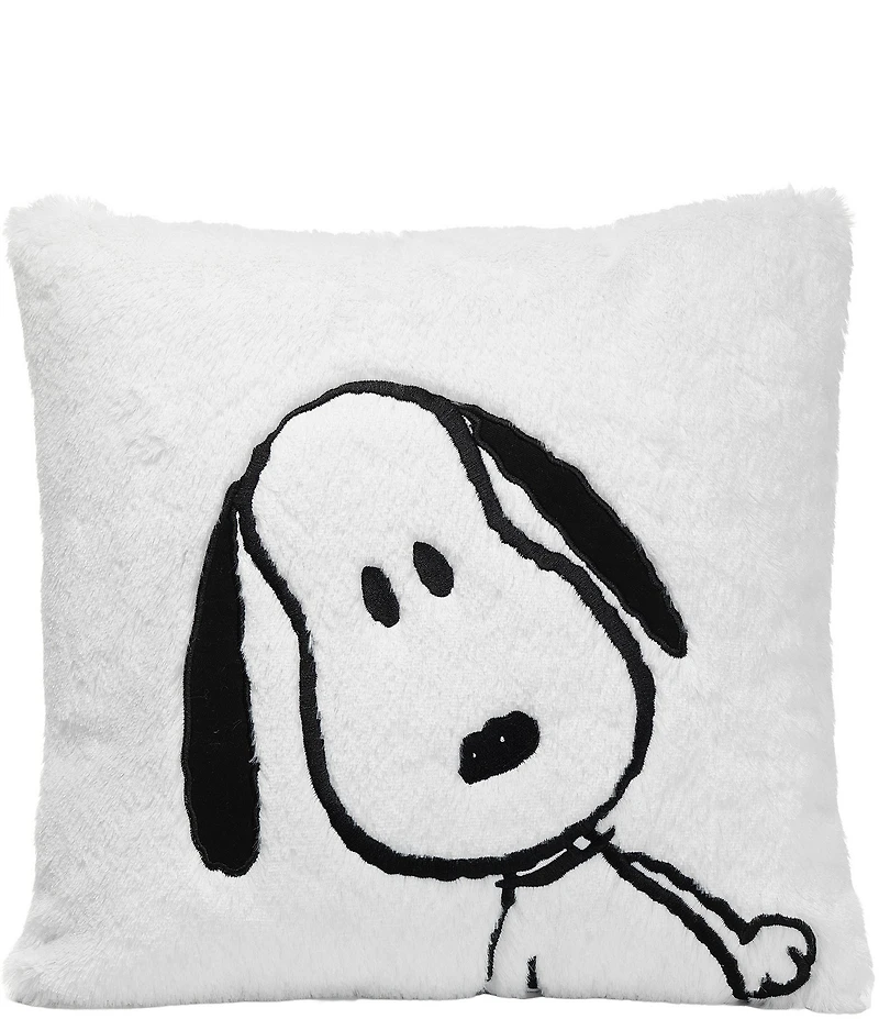 Lambs & Ivy Classic Snoopy Furry Decorative Nursery Throw Pillow
