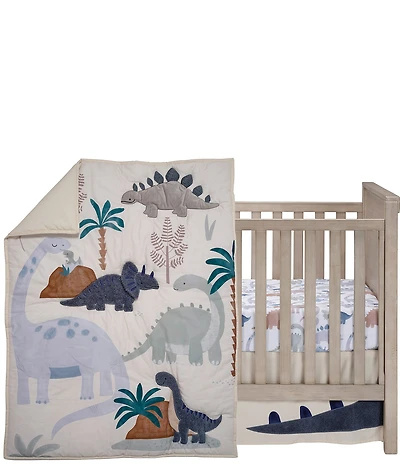 Lambs & Ivy Dino-Might 3-Piece Nursey Baby Crib Bedding Set