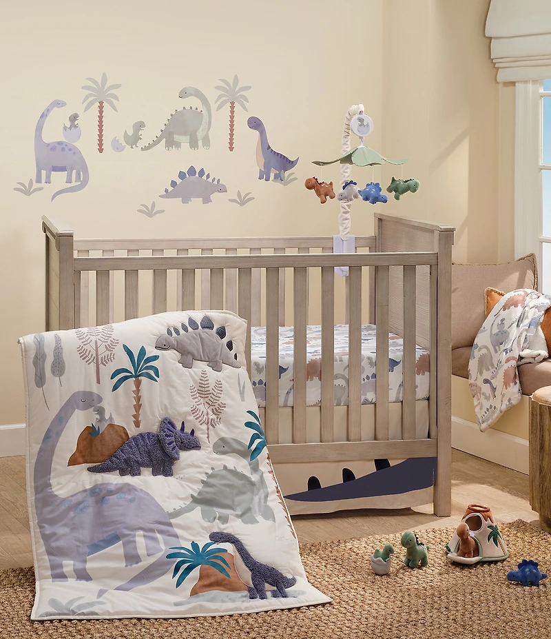 Lambs & Ivy Dino-Might 3-Piece Nursey Baby Crib Bedding Set