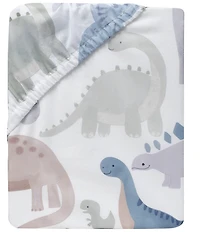 Lambs & Ivy Dino-Might Cotton Dinosaur Baby/Toddler Fitted Crib Sheet
