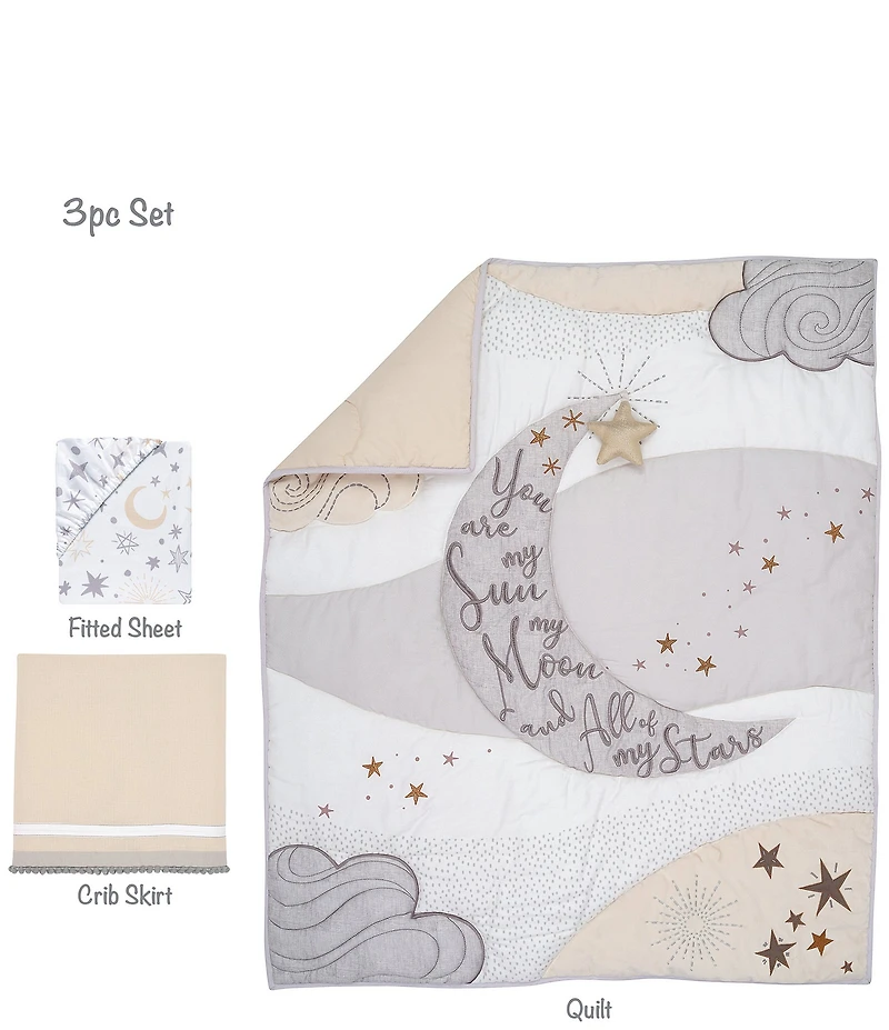 Lambs & Ivy Goodnight Moon 3-Piece Celestial Nursery Baby Crib Bedding Set