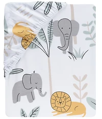 Lambs & Ivy Jungle Adventure Cotton Fitted Crib Sheet