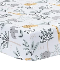 Lambs & Ivy Jungle Adventure Cotton Fitted Crib Sheet