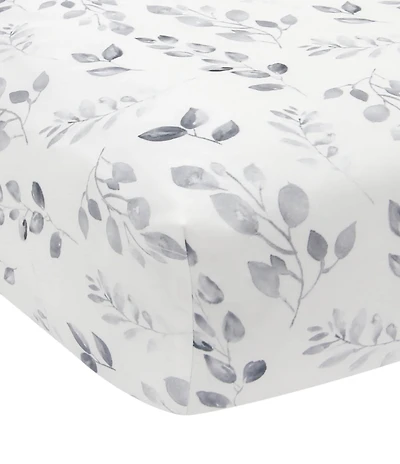 Lambs & Ivy Painted Forest Watercolor Leaf Print Fitted Crib Sheet