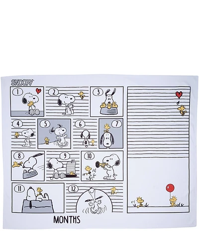 Lambs & Ivy Snoopy Milestone Photo Opportunity Fleece Baby Blanket