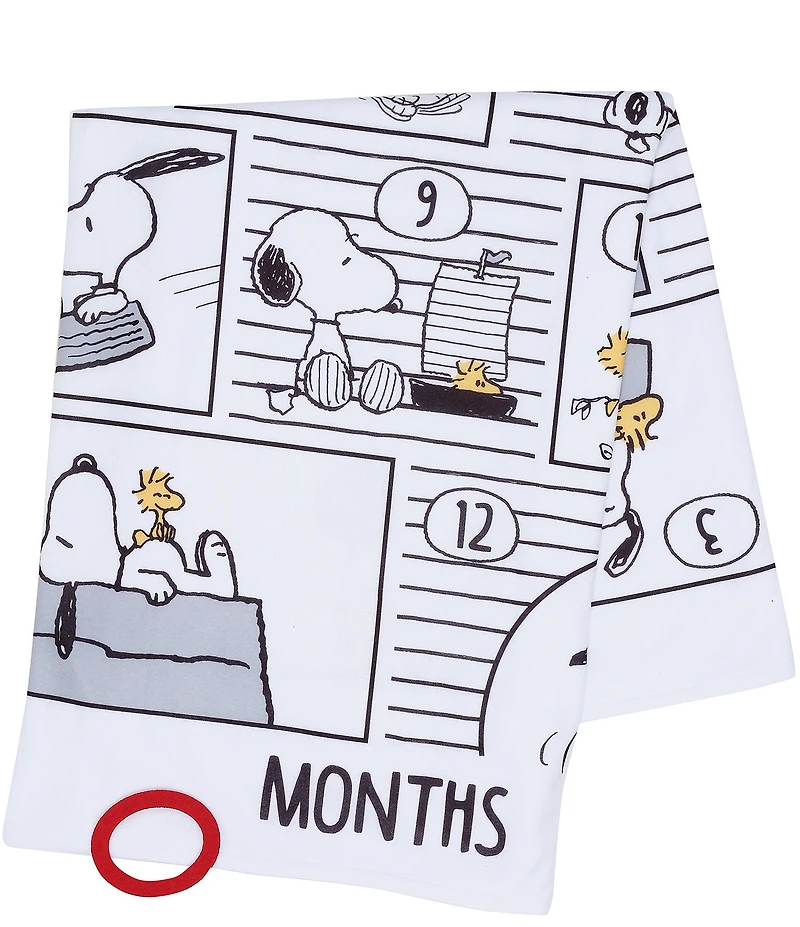 Lambs & Ivy Snoopy Milestone Photo Opportunity Fleece Baby Blanket