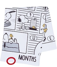 Lambs & Ivy Snoopy Milestone Photo Opportunity Fleece Baby Blanket