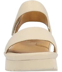 L'Amour Des Pieds Abrilla Leather Platform Wedge Sandals