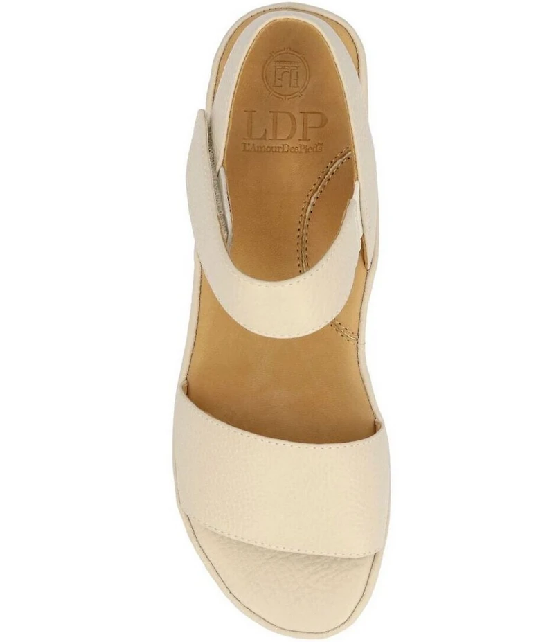 L'Amour Des Pieds Abrilla Leather Platform Wedge Sandals