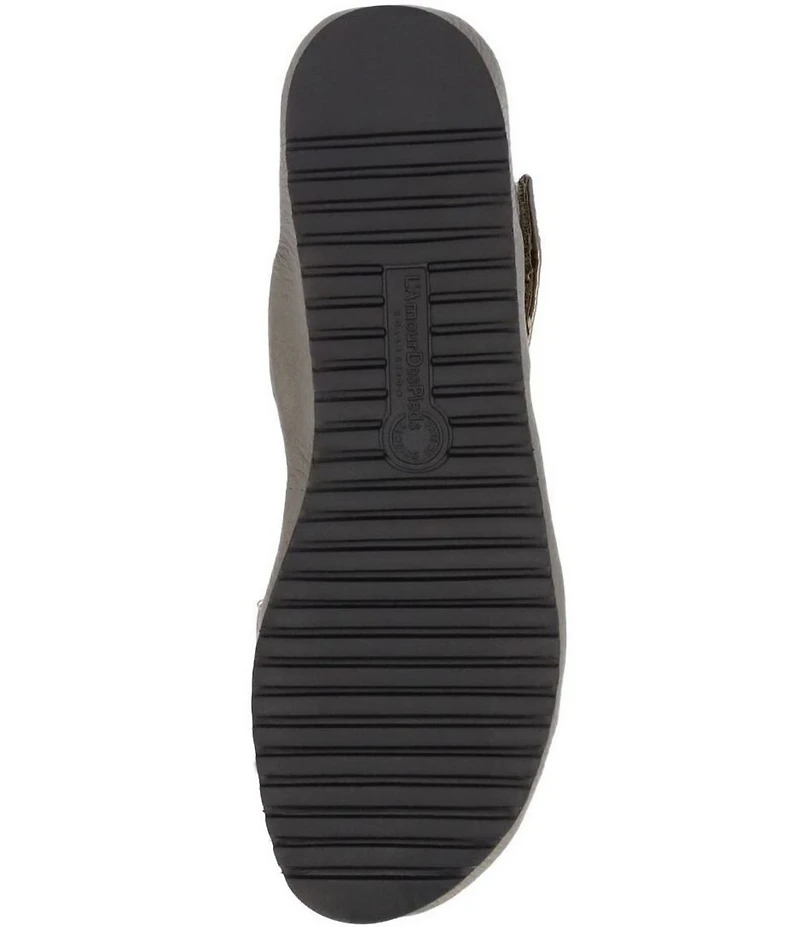 L'Amour Des Pieds Abrilla Leather Platform Wedge Sandals