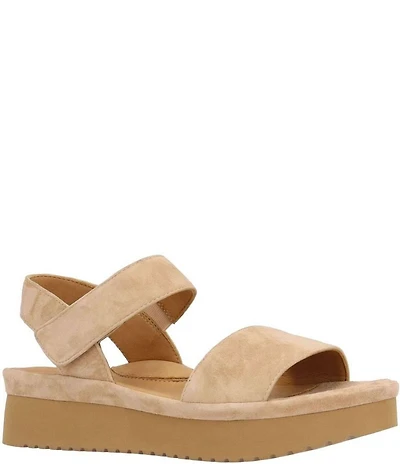 L'Amour Des Pieds Abrilla Suede Platform Wedge Sandals