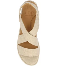 L'Amour Des Pieds Aizling Linen Platform Wedge Slip on Sandals