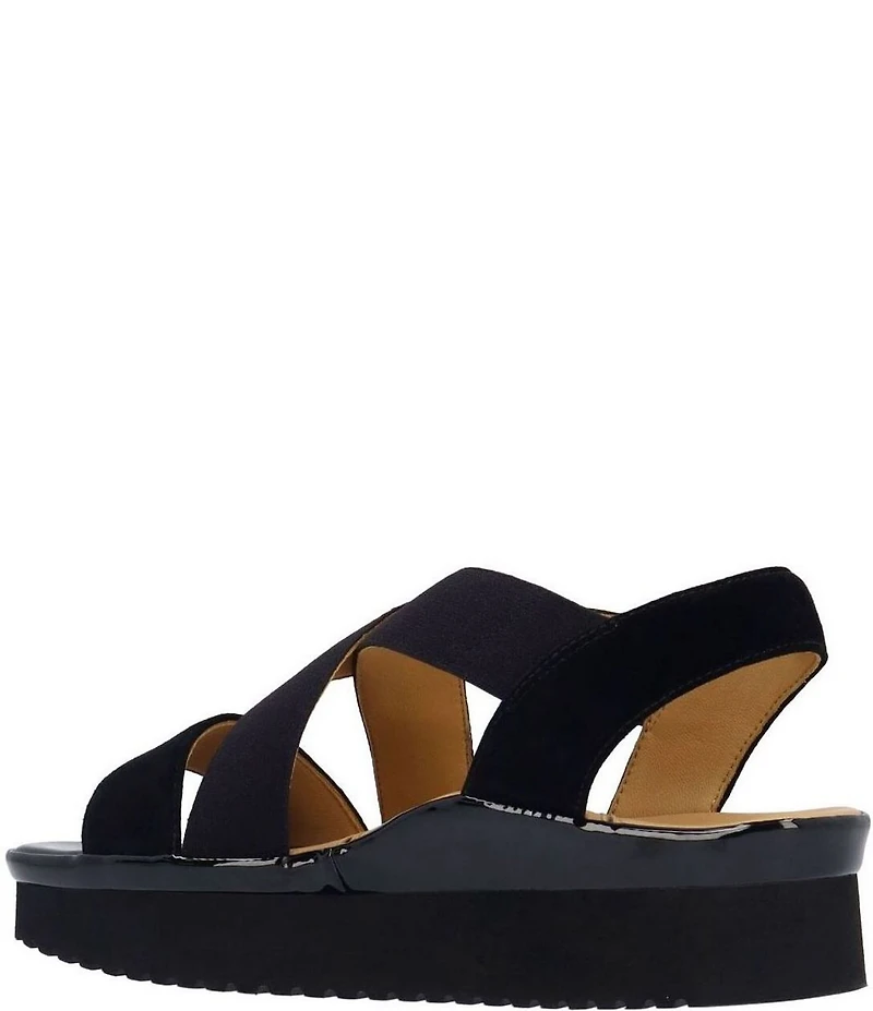 L'Amour Des Pieds Aizling Suede Platform Wedge Slip on Sandals