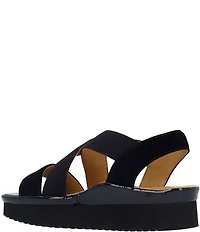 L'Amour Des Pieds Aizling Suede Platform Wedge Slip on Sandals