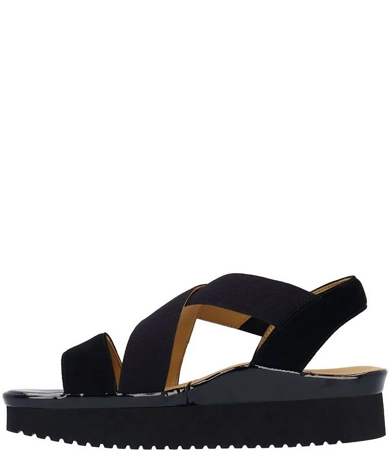 L'Amour Des Pieds Aizling Suede Platform Wedge Slip on Sandals