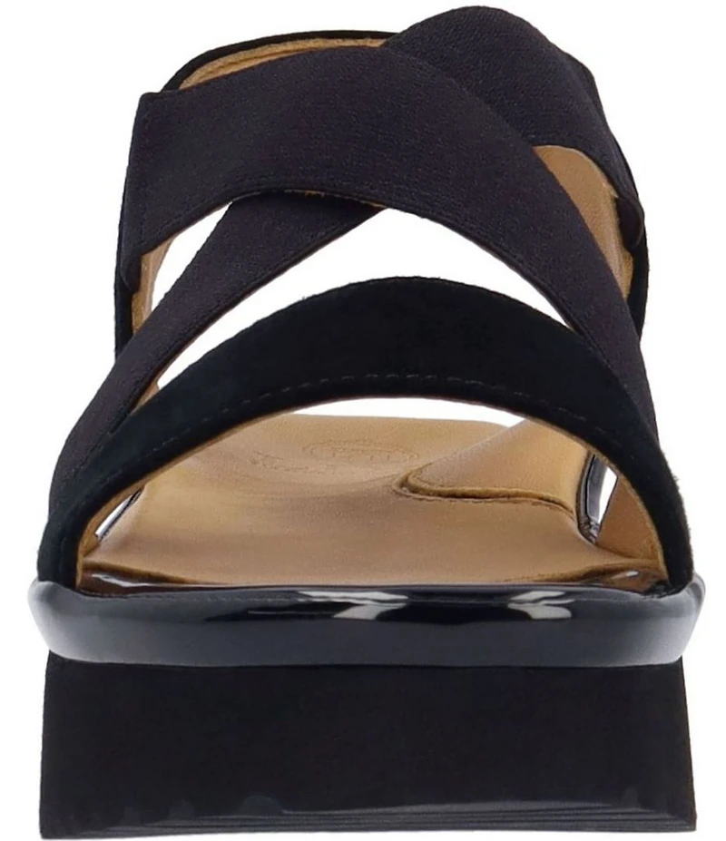 L'Amour Des Pieds Aizling Suede Platform Wedge Slip on Sandals