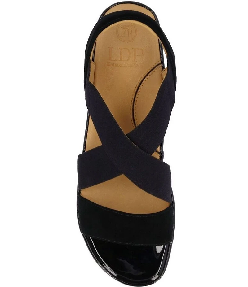 L'Amour Des Pieds Aizling Suede Platform Wedge Slip on Sandals